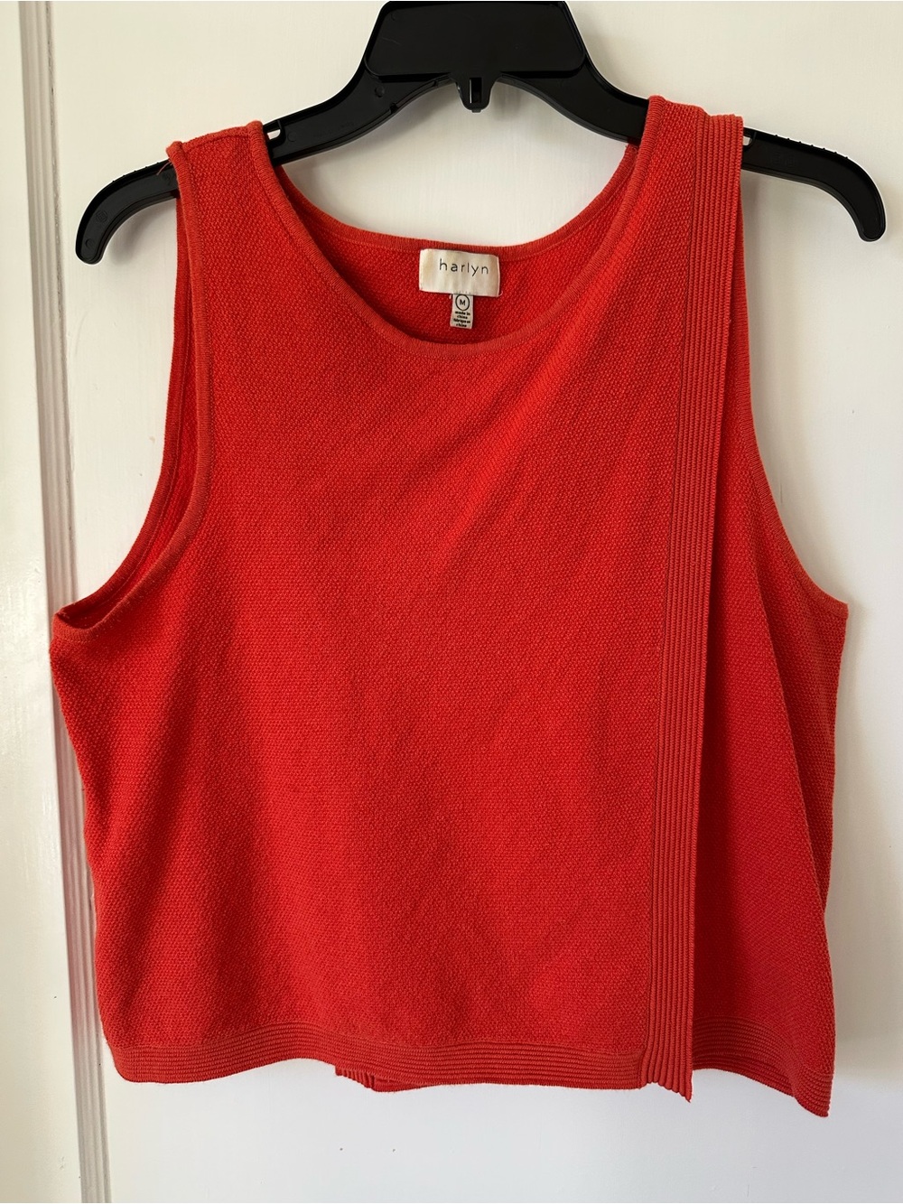 Tomato Red Sleeveless Knit Top